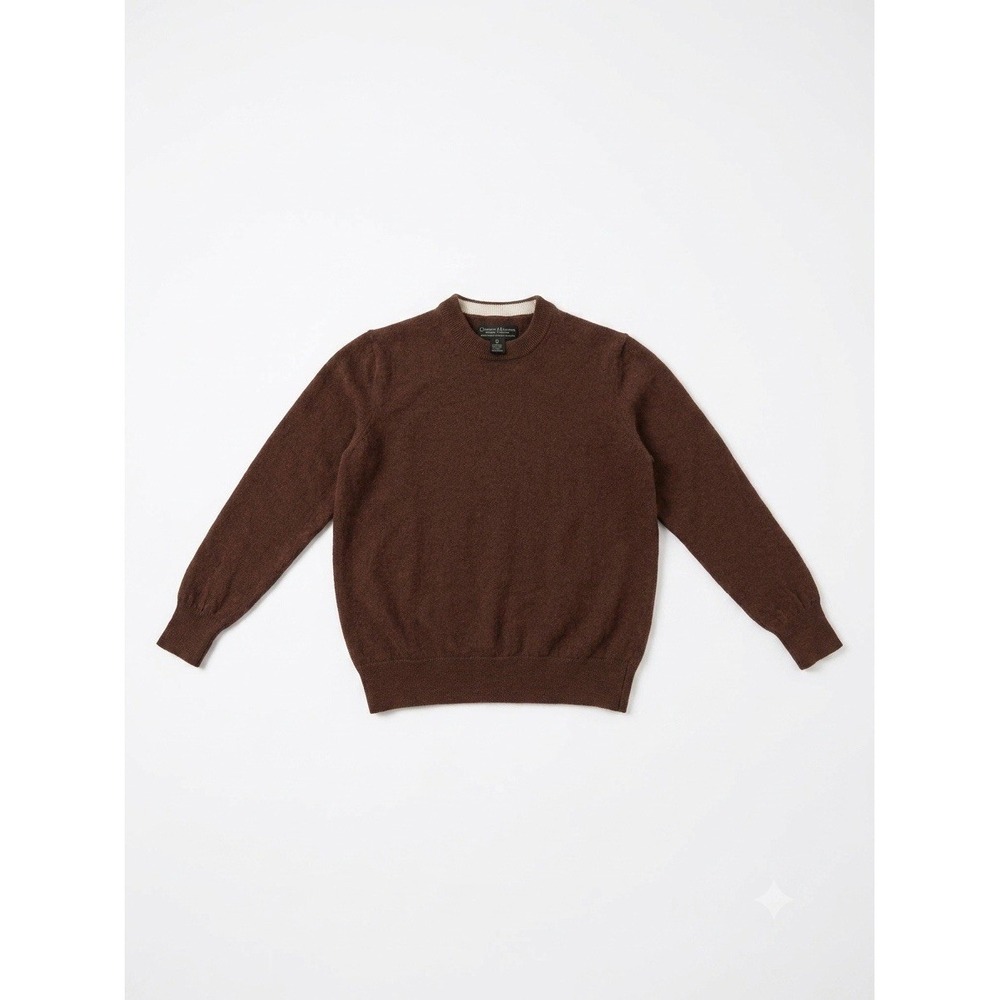 Christian Lacroix Sweater Youth Brown Sz M(Fits L)Merino Wool Crewneck Comfy